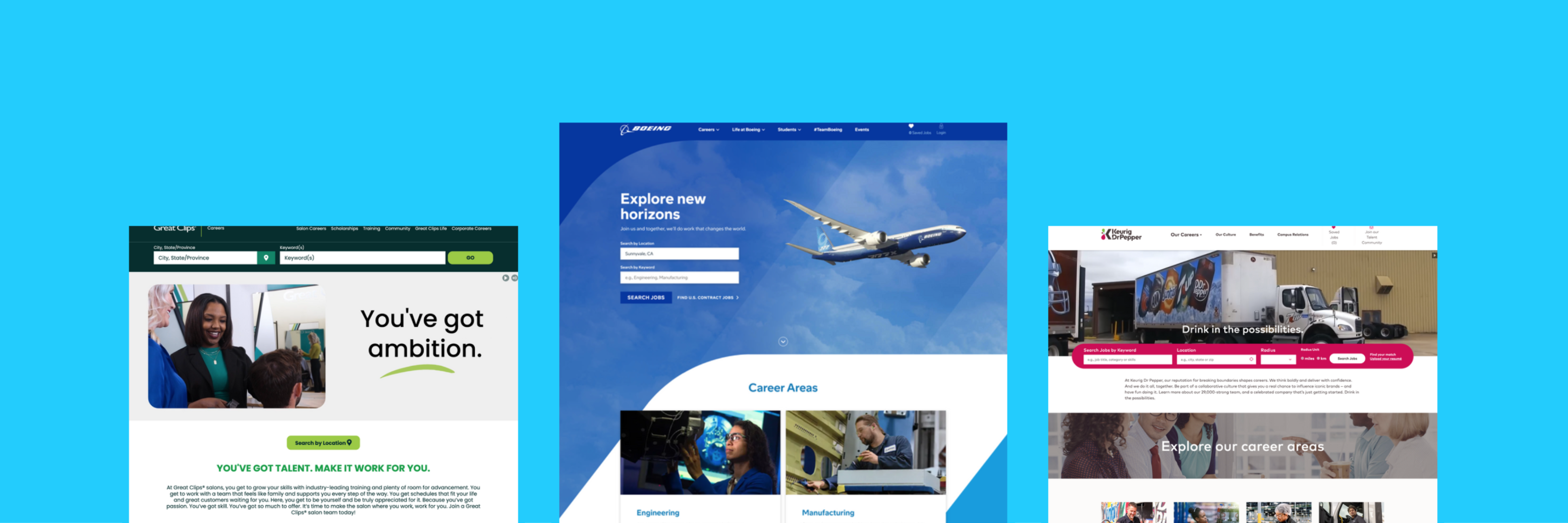 three radancy device screens